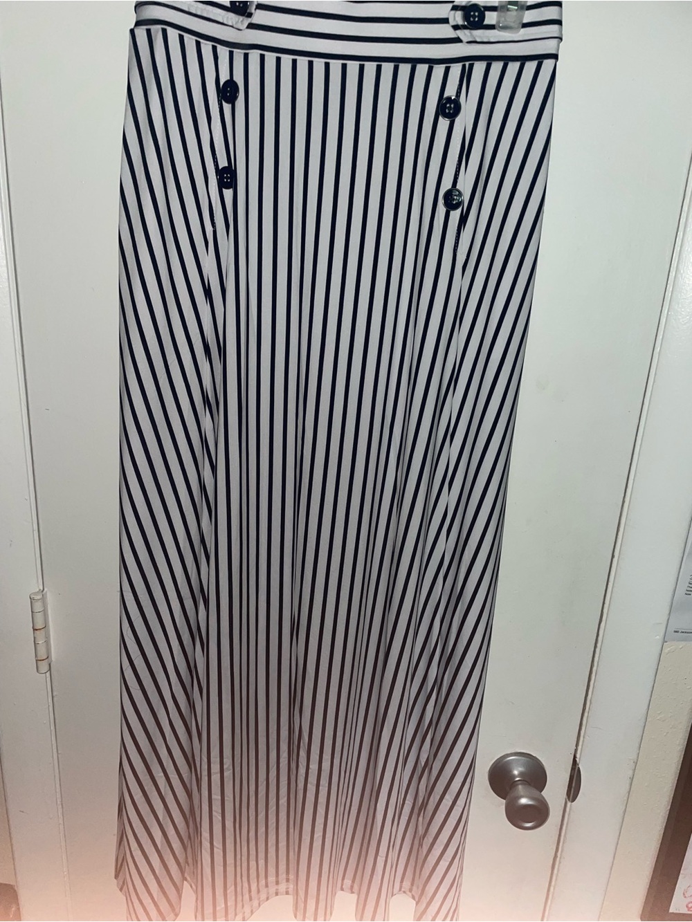 Robert Louis Navy and White Striped Maxi Skirt